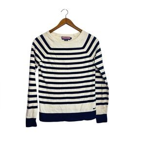 Vineyard Vines by Shep & Ian Navy White Striped Preppy Lightweight Sweater Top